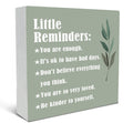 SRADMO Inspirational Little Reminders Wood Box Sign Desk Decor, Green Inspirational Desk Decor, Inspirational College Gifts Box 