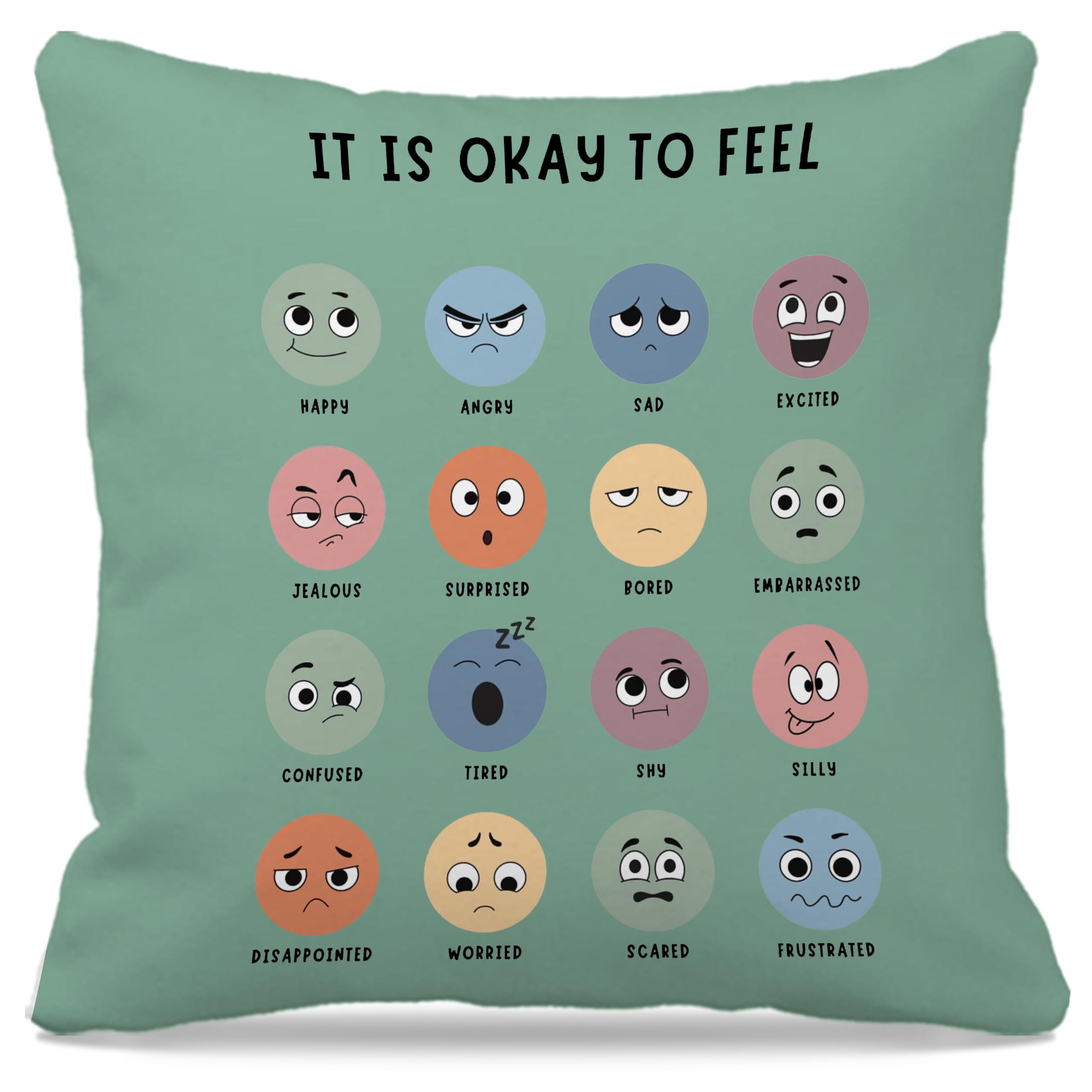 Nogrit Counseling Office Must Haves Green Pillow Cover, Calming Corner, Mental Health Pillowcase Decor For Home Kids,Mental Heal