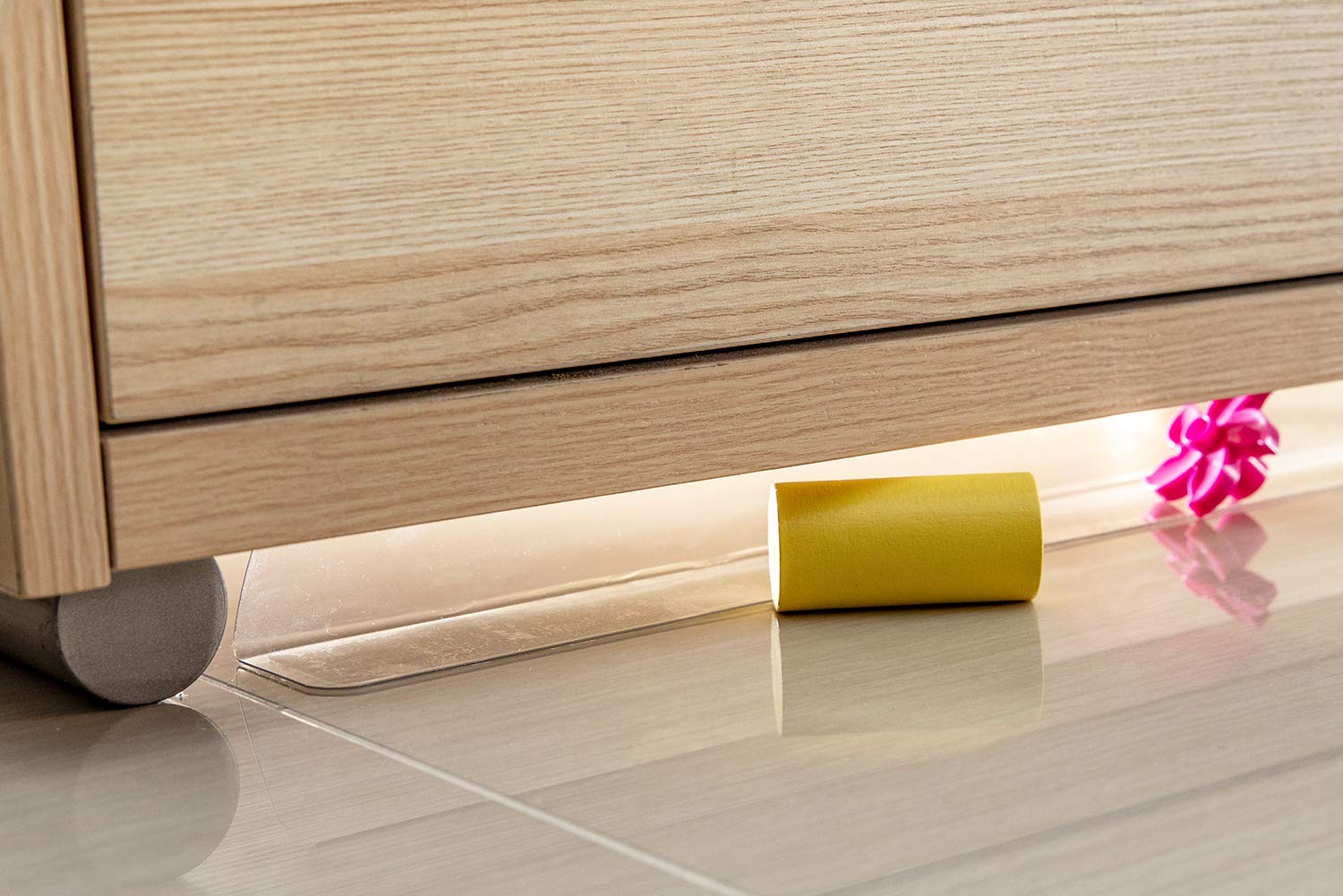 Bowerbird Clear Toy Blockers For Furniture - Stop Things From Going Under Couch Sofa Bed And Other Furniture - Suit For Hard Surface Floors Only