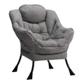 Hollyhome Modern Fabric Large Lazy Chair, Accent Oversized Comfy Reading Chair, Thick Padded Cozy Lounge Chair With Armrest, Steel Frame Leisure Sofa Chair For Living Room, Bedroom, Dorm, Stale Grey