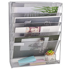 Easepres Desk File Organizer Mesh 5-Tier, Hanging Wall Mount Document Organization Stand, Desktop Vertical Mail Paper Folder Hol