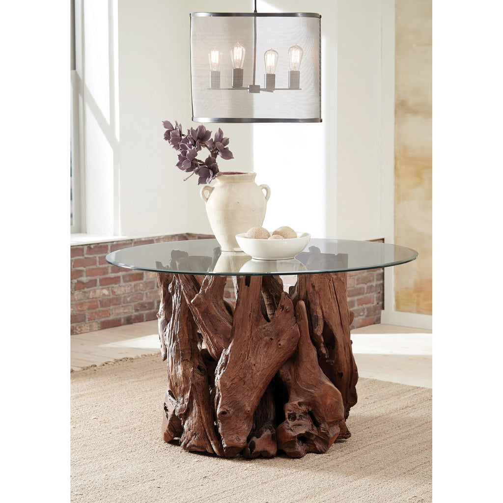 Coaster Asbury Farmhouse Wood Dining Table Base in Natural Light Brown
