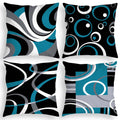D Difaric Throw Pillow Covers Set Of 4 Decor Decorative Throw Pillow Cover Abstract Modern Geometric Teal Square Cushion Cases F