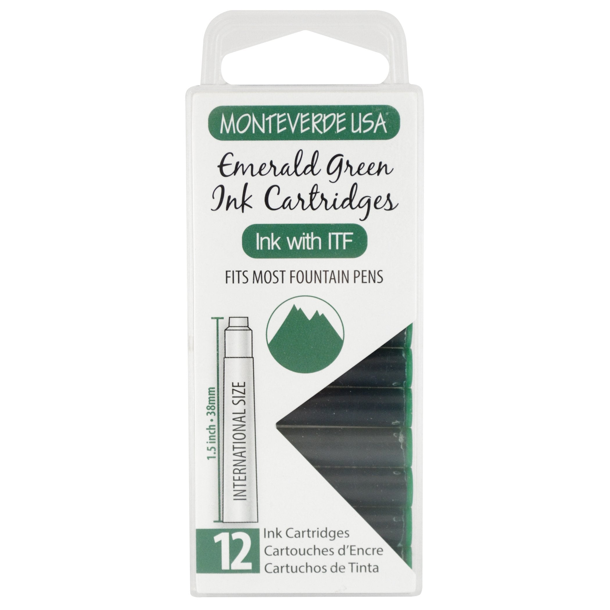 Monteverde Ink Cartridge (Standard Size), Emerald Green