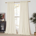 Nicetown Ivory White Blackout Curtains For Backdrops, Thermal Insulated Noise Reducing Velvet Curtains For Film, Extra Long Wind