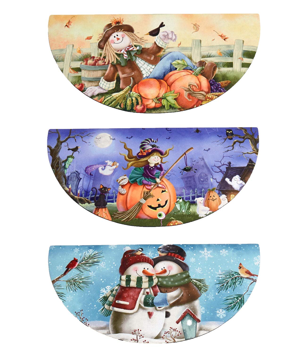 Interchangeable Seasonal Doormat Collection - Fall/Winter Set Of 3 Doormat Inserts