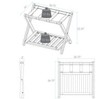 Casual Home Luggage Rack, Walnut, Solid Wood