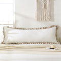 Merryword Taupe Body Pillow Cover 20X54Inches White And Taupe Reversible Long Pillowcase Ruffled Body Pillowcases Cute Pillowcas