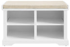 Crosley Furniture Anderson Entryway Storage Bench with Shoe Rack Organizer Shelves, White