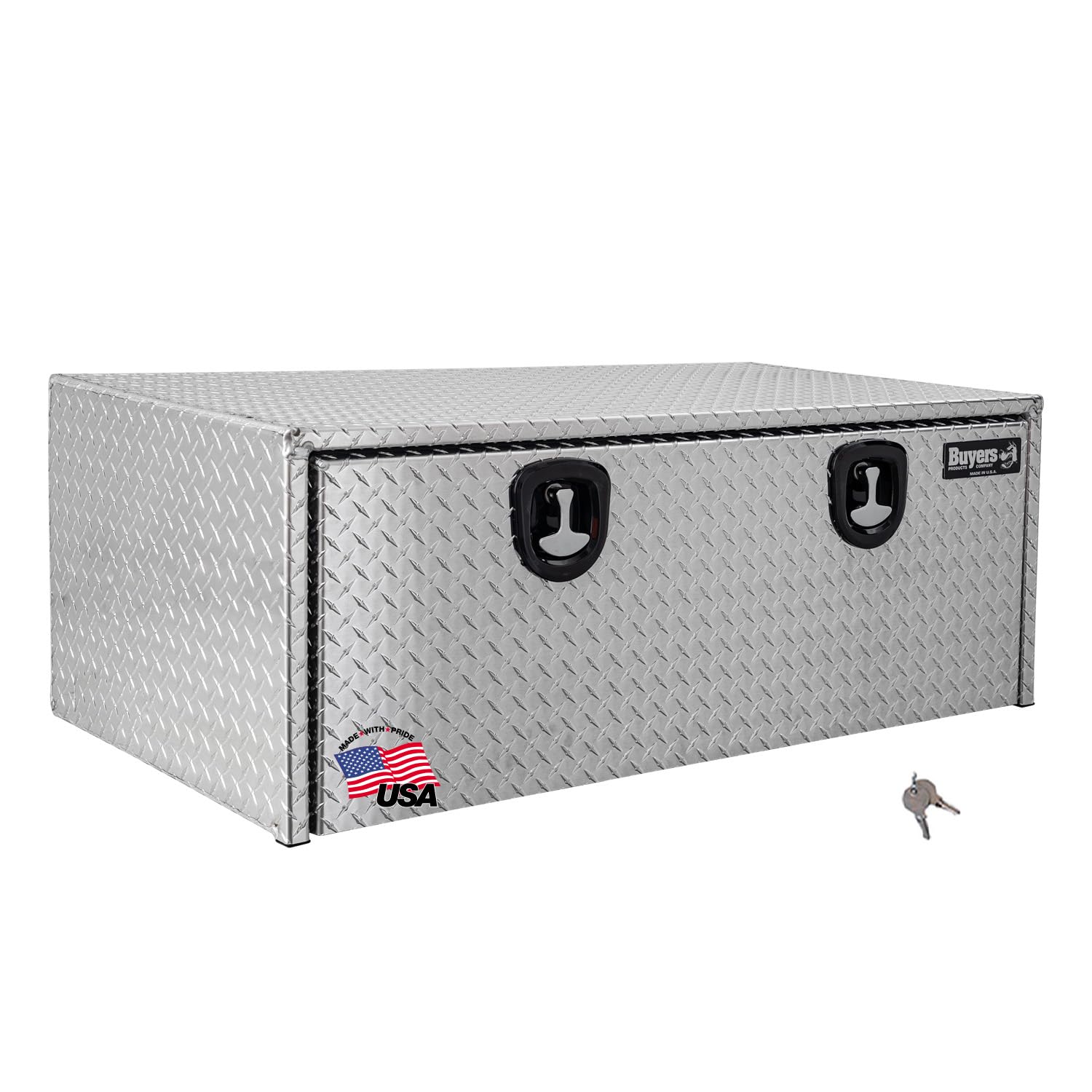 Buyers Products 1705120 Diamond Tread Aluminum Underbody Truck Tool Box, 18 X 24 X 48', Made In The Usa, Heavy-Duty Constructio