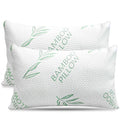 2 Pack Queen Size Rayon Derived From Bamboo Pillow, Cooling Shredded Memory Foam Bed Pillows Set - Back, Stomach, Side Sleepers,