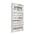 Stupell Industries Bathroom Rules Funny Word Wood Textured Design Wall Plaque, 12 X 18, Multi-Color