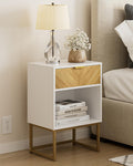 Masupu Nightstand,Modern Night Stand Boho Farmhouse Wood Bedside Table with Storage Drawer Side End Table for Bedroom,Living Roo