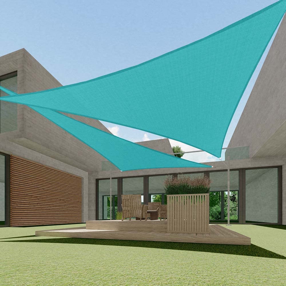 Ecoopts 7'X7'X7' Hdpe Sun Shade Sail Triangle Canopy Shades For Outdoor Patio Pergola Cover Fabric Blockage 95% Uv Resistant(Tur