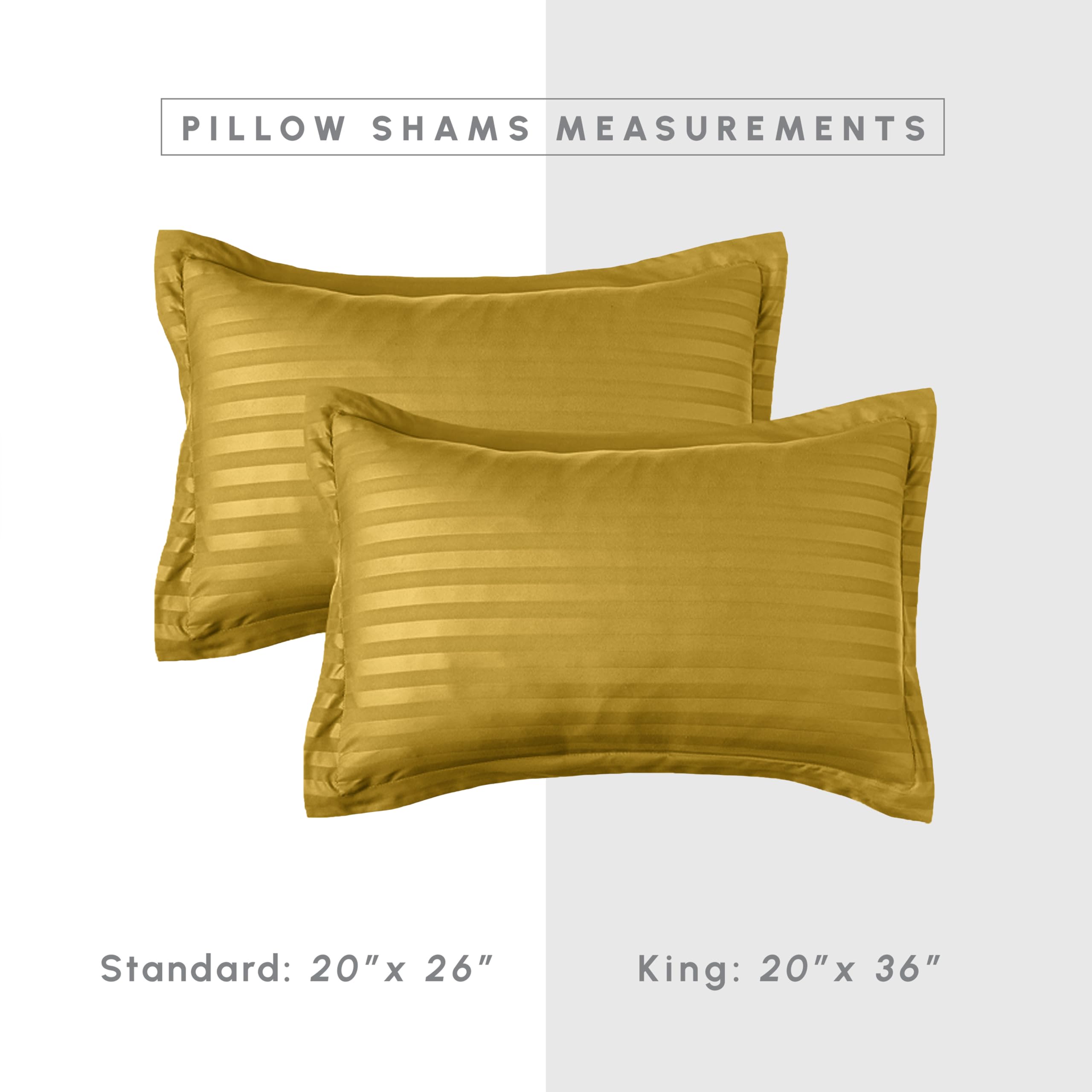 Elegant Comfort Silky Soft 8-Piece Dobby Stripe Bed-In-A-Bag Comforter Set, Includes 4Pc Smart Sheet Set, Bed Skirt, Comforter, Matching Pillowcases And Shams - King/California King, Mustard Yellow