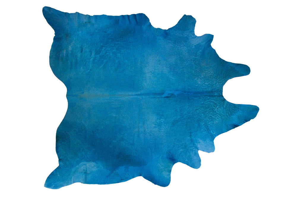 HomeRoots Cowhide, Microsuede 72' x 84' Sky Blue, Cowhide - Rug