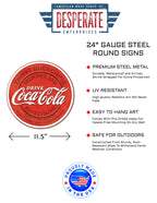 Desperate Enterprises Coca-Cola Family & Friends Fully Embossed Steel Sign - Vintage Coca Cola Merchandise And Gifts - Nostalgic