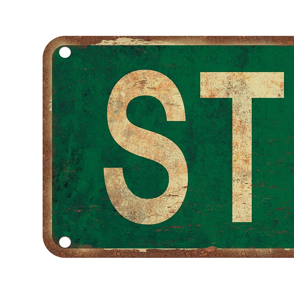 Saraheve Street Sign Vintage Rustic Retro 4X16 Inch Tin Sign