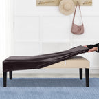 Searchi Waterproof Pu Dining Bench Cover, Stretch Washable Upholstered Bench Slipcover, Pu Bench Seat Protector, Rectangle Bench