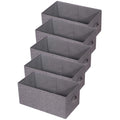 TENABORT Set of 5 Closet Organizer Bins with Handle, Fabric Foldable Storage Baskets Cloth Box Containers for Shelves Home Offic