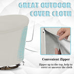 Iceberg Elf Papasan Chair Cover Waterproof,(For 52In Outdoor Papasan Chairs Covers) Beige, Zipper Design, Easy To Put On And Tak