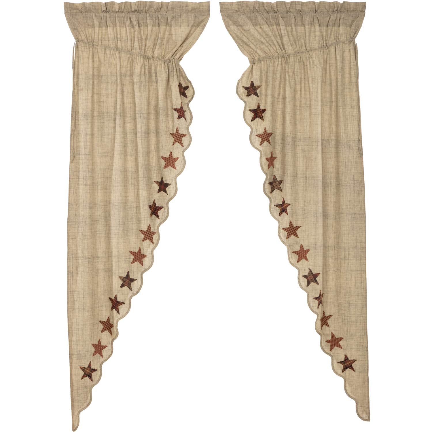 Vhc Brands, Abilene Star, Cotton, 84X36X18, Prairie Long Panel, Set Of 2, Red