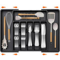 Drofail Kitchen Drawer Organizer Expandable, Cutlery Drawer Organizer Plastic Cutlery Holder Plastic Storage For Spoons Forks Kn