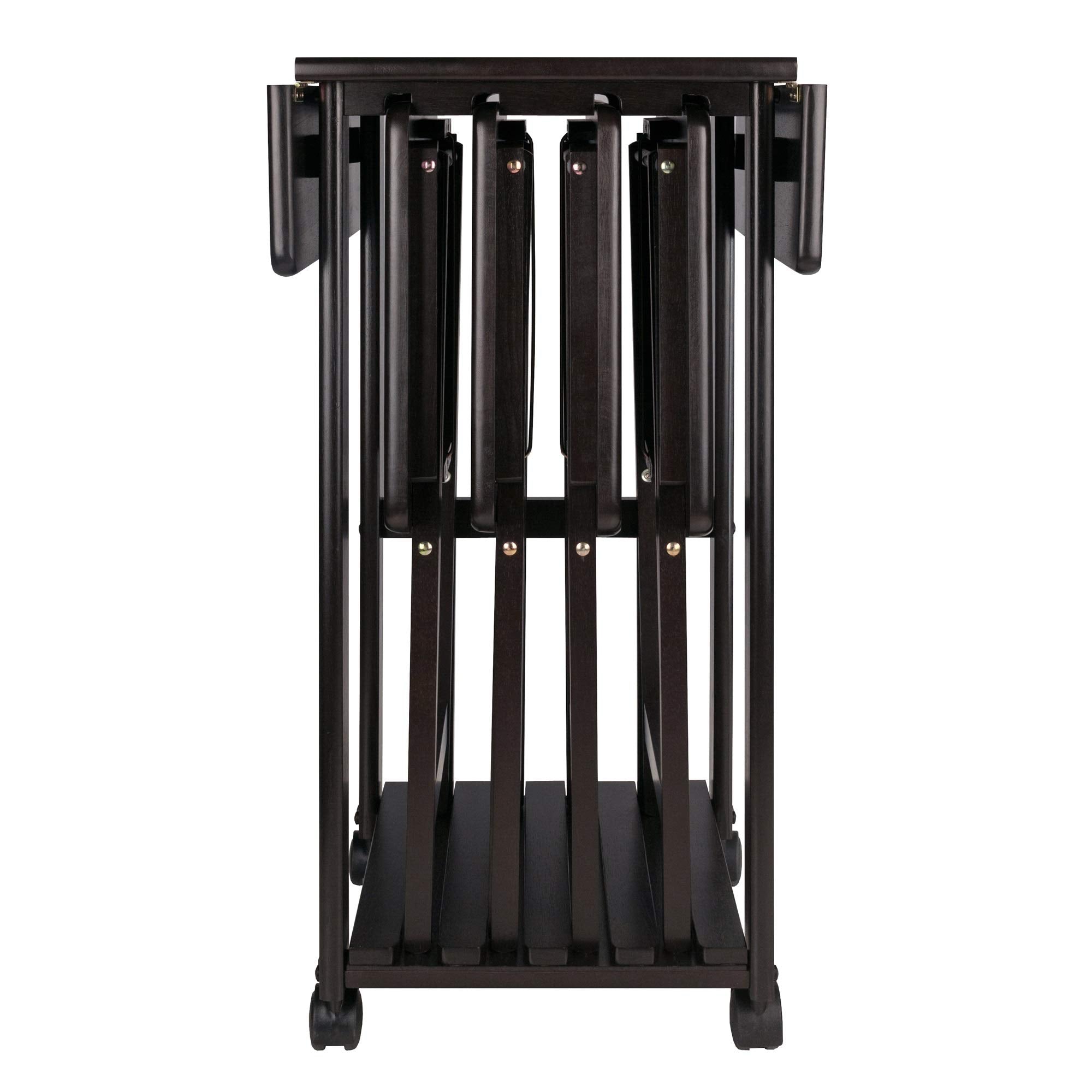 Ergode Wood Sophia 5-Piece Snack Table Set | Compact & Stylish Solution for Daily Use, Entertaining, and Extra Table Space