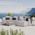 Modway Eei-4382-Gry Saybrook Patio Upholstered 5-Piece Sectional Sofa In Gray, Grey