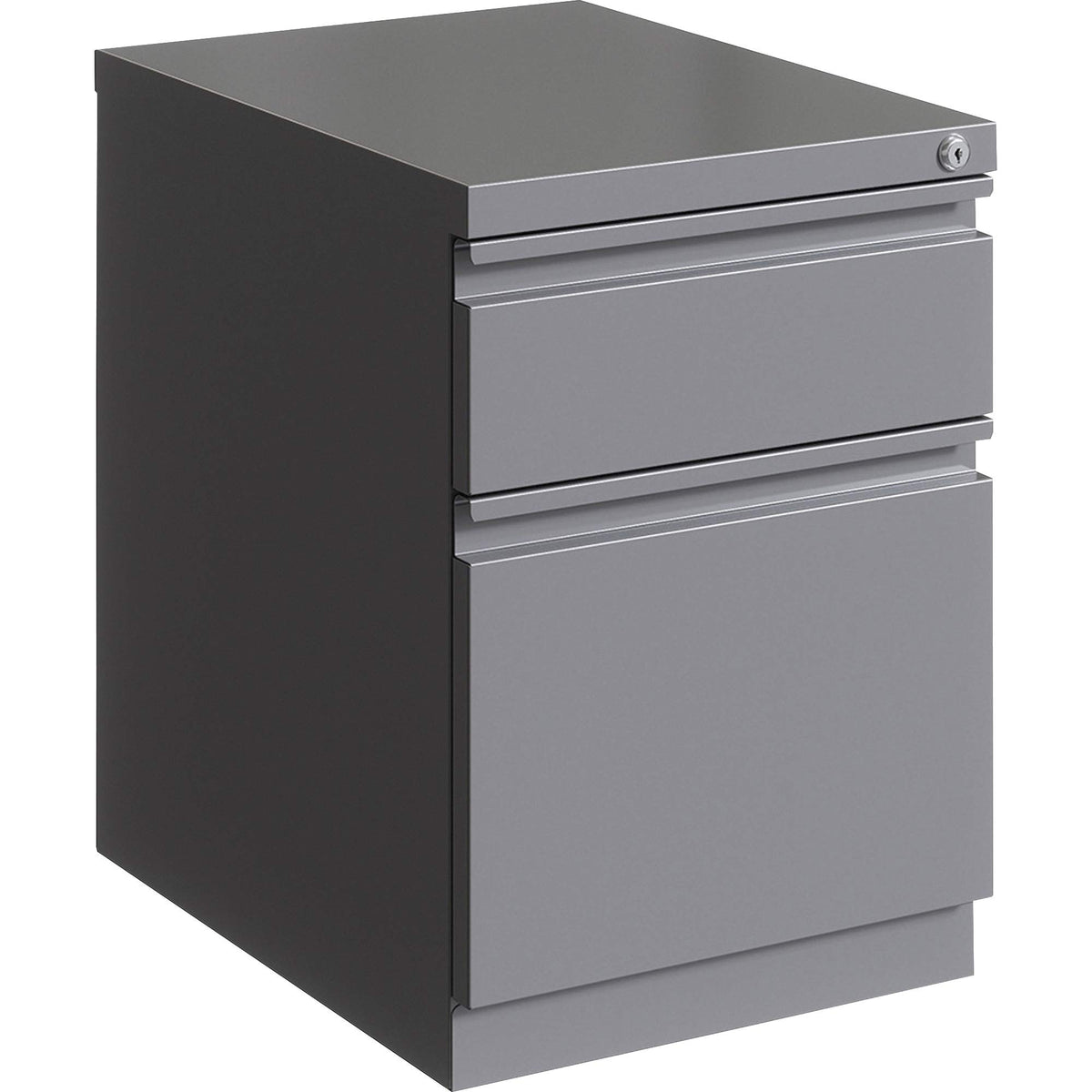 Lorell 20&quot; Steel B/F Mobile Pedestal File Cabinet, 23.8&quot; X 15&quot; X 19.9&quot;, Silver