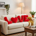 Novabright 4 Pcs Valentine Pillows Red Heart Love Plush Decorative Throw Pillows Valentines Day Wedding Gifts Photo Props for Wo