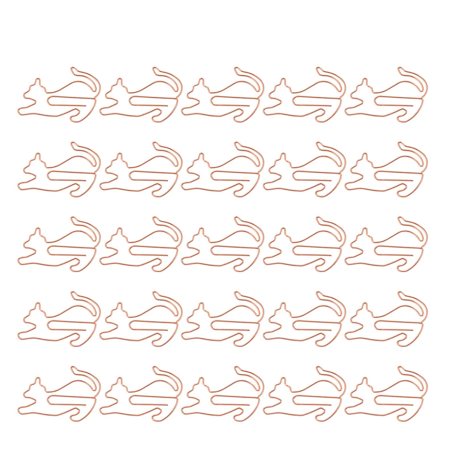 25Pcs Colorful Paper Clips Animal Bookmark Clips Marking Clips Lovely Cat Shaped For Office Supplies Party