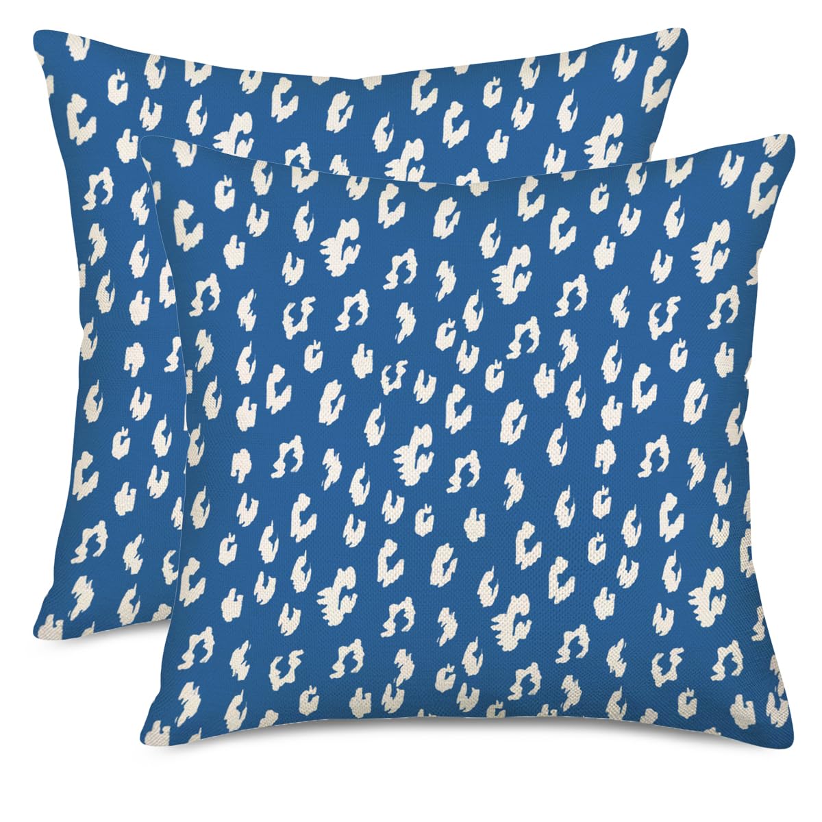 Fukeen Blue Cream Dots Pillow Covers 22X22 Inch Set Of 2 Boho Design Polka Dot Throw Pillows Modern Trendy Print Outdoor Decorat