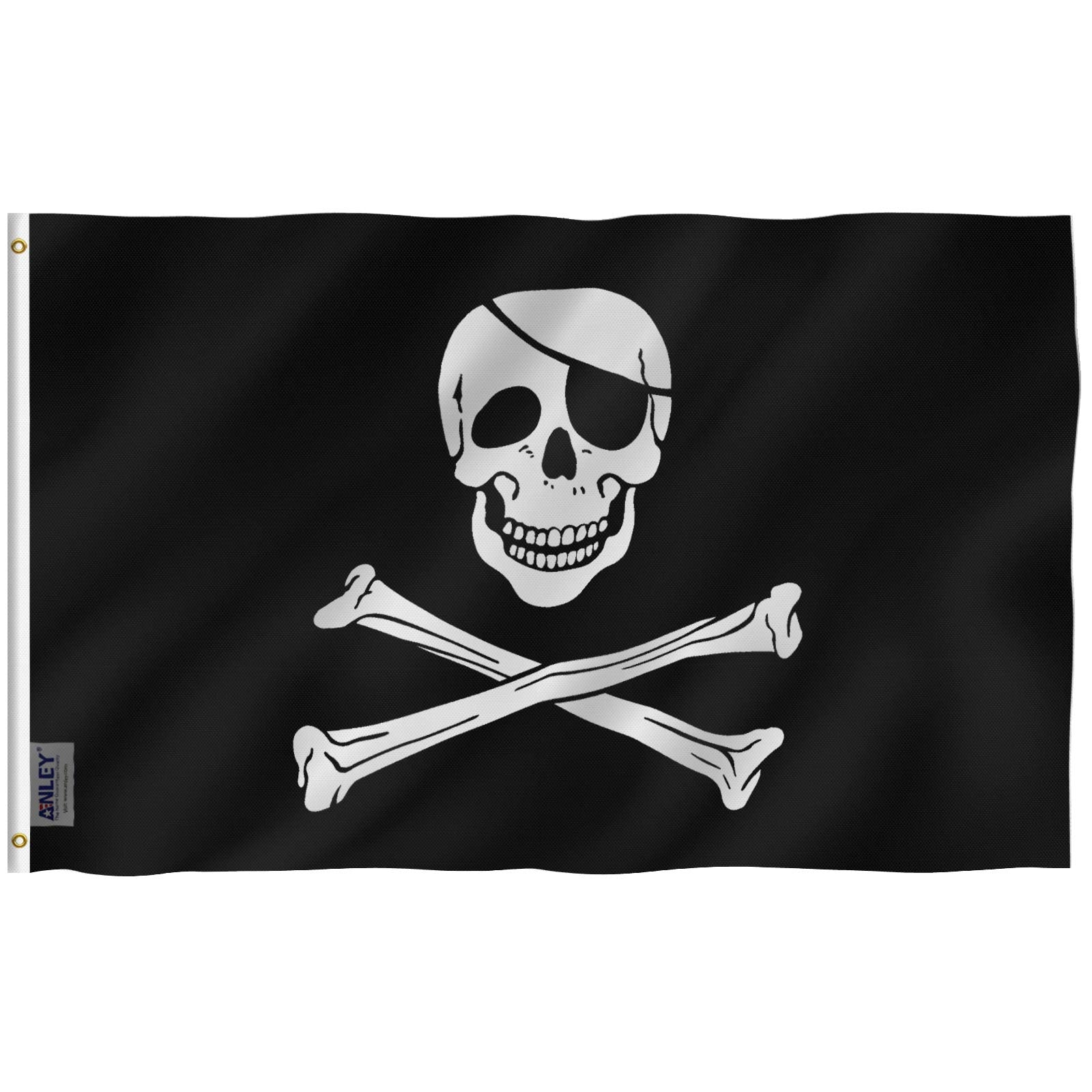 Pirate (Skull And Crossbones) Flag - 3 Foot By 5 Foot Polyester
