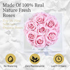Graclect Preserved Roses in Box Forever Flowers Birthday Gifts for Her Mom - Pink Roses