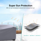 Brosyda Patio Furniture Set Cover Waterproof, Heavy Duty Funiture Covers For Outdoor Sectional Sofa Set Wicker Rattan Table Chair Rectangular,62' L×42' W×28' H,Grey