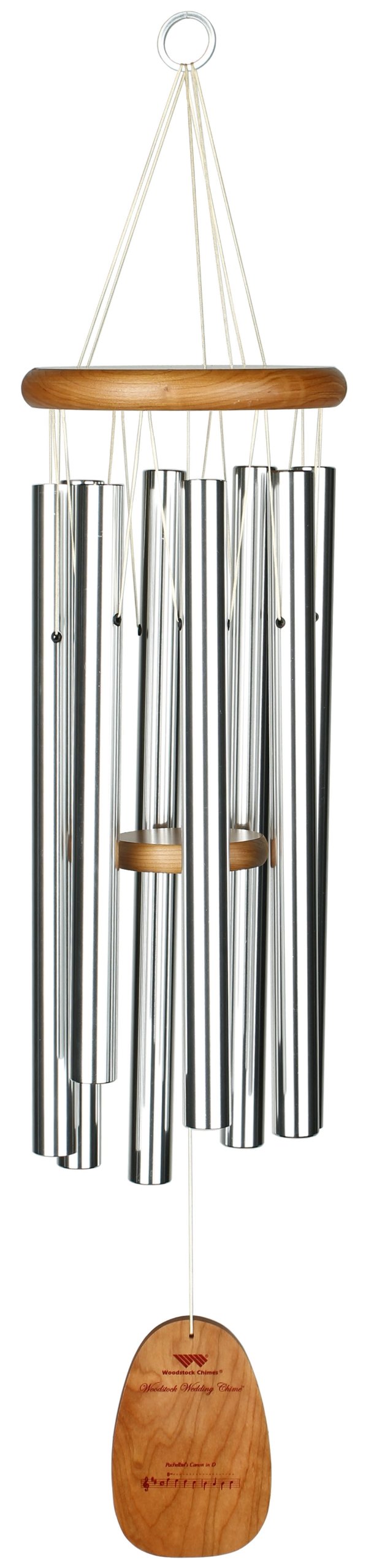 Woodstock Wind Chimes For Outside, Outdoor Decor, Patio And Garden Decor (34') Woodstock Wedding Chime Silver Wind Chime Christ