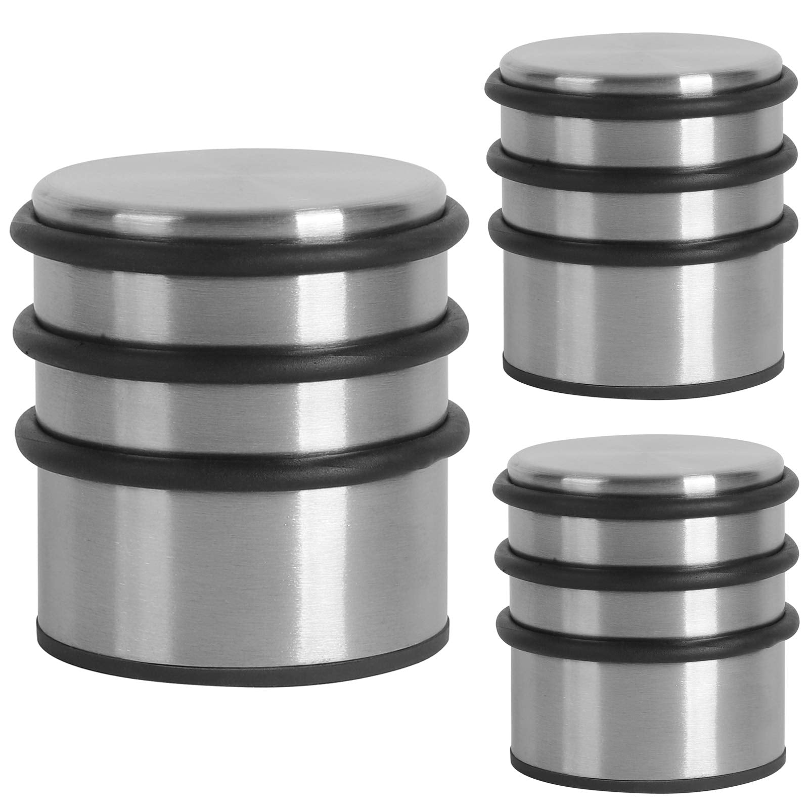 Kinjoek 3 Packs Door Stopper, Heavy Duty Stainless Steel Door Stop No Need To Drill, Surrounded With Protective Rubber Bands Ant
