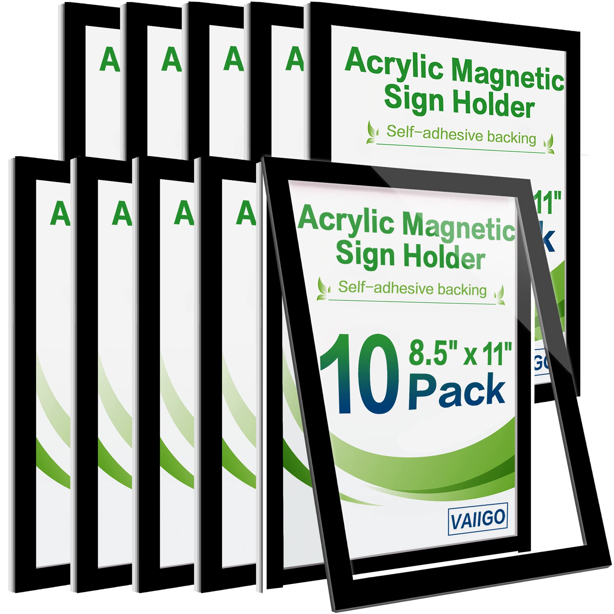 Vaiigo 8.5' X 11' Acrylic Magnetic Sign Holder Wall Mount, Self Adhesive Magnetic Display Frame With Nano Tape And Strong Magn
