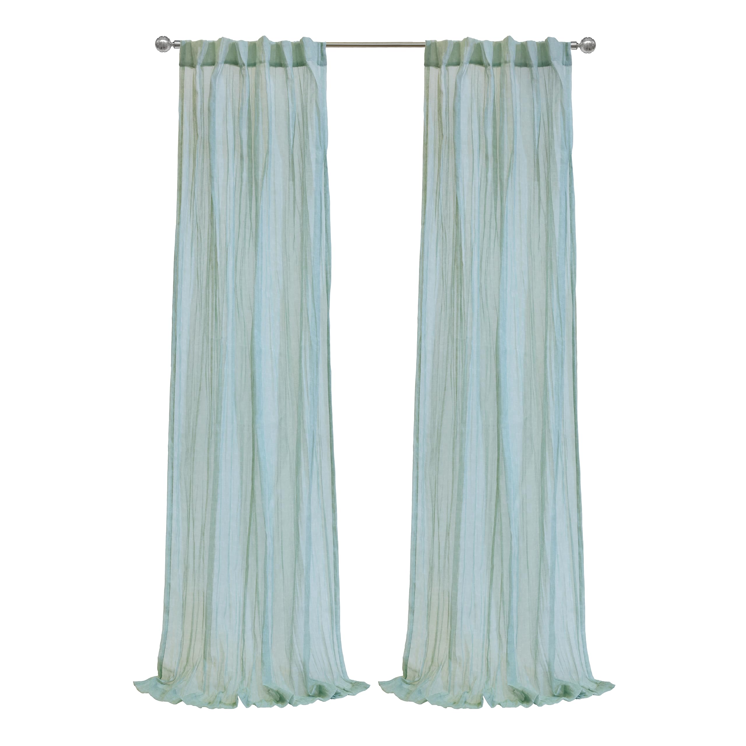 Richmark International Paloma Sheer Dual Header Curtain Panel 52 X 95 In Pale Thyme