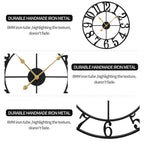Leike Large Wall Clocks,Silent,Non Ticking,Battery Operated Rustic Round Modern Big Metal Wall Clock For Living Room, Bedroom,Ki