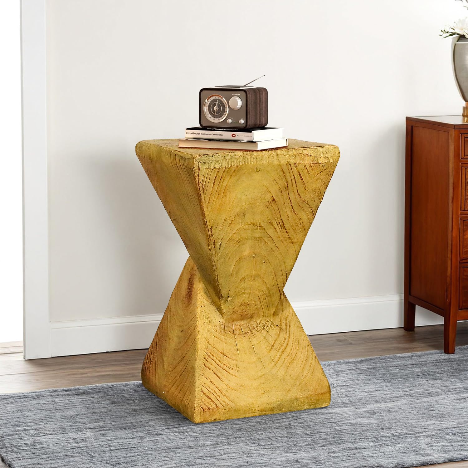 FlowLuxe Stylish 19.6 H End Table Adding a Touch of Modern Charm to Your Porch, Patio, Garden - Decorative Concrete Side Table f