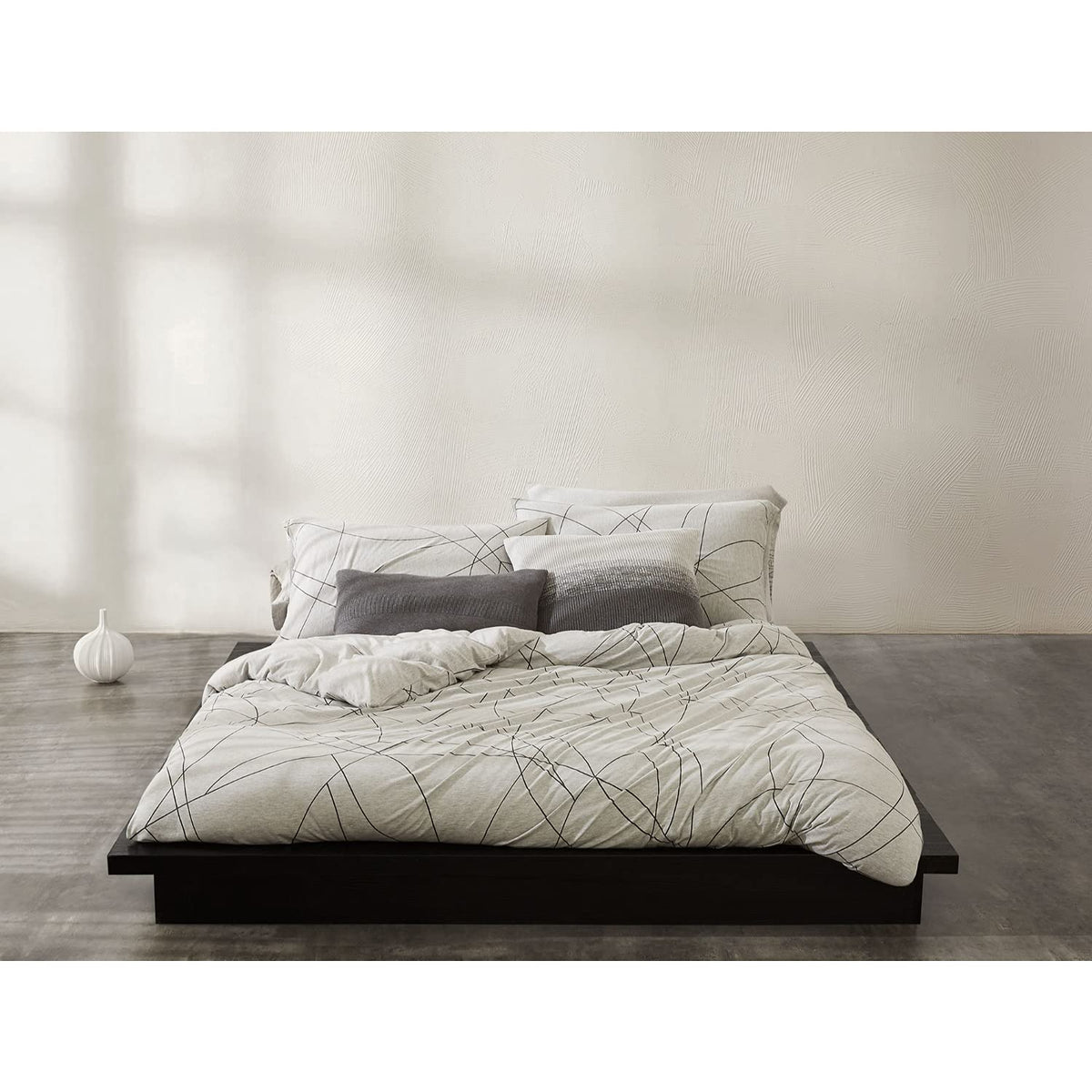 Calvin Klein Home Printed Queen Duvet Cover Of 1 Piece -1 Duvet Cover, Cotton Modal 170 Gsm (Grey)