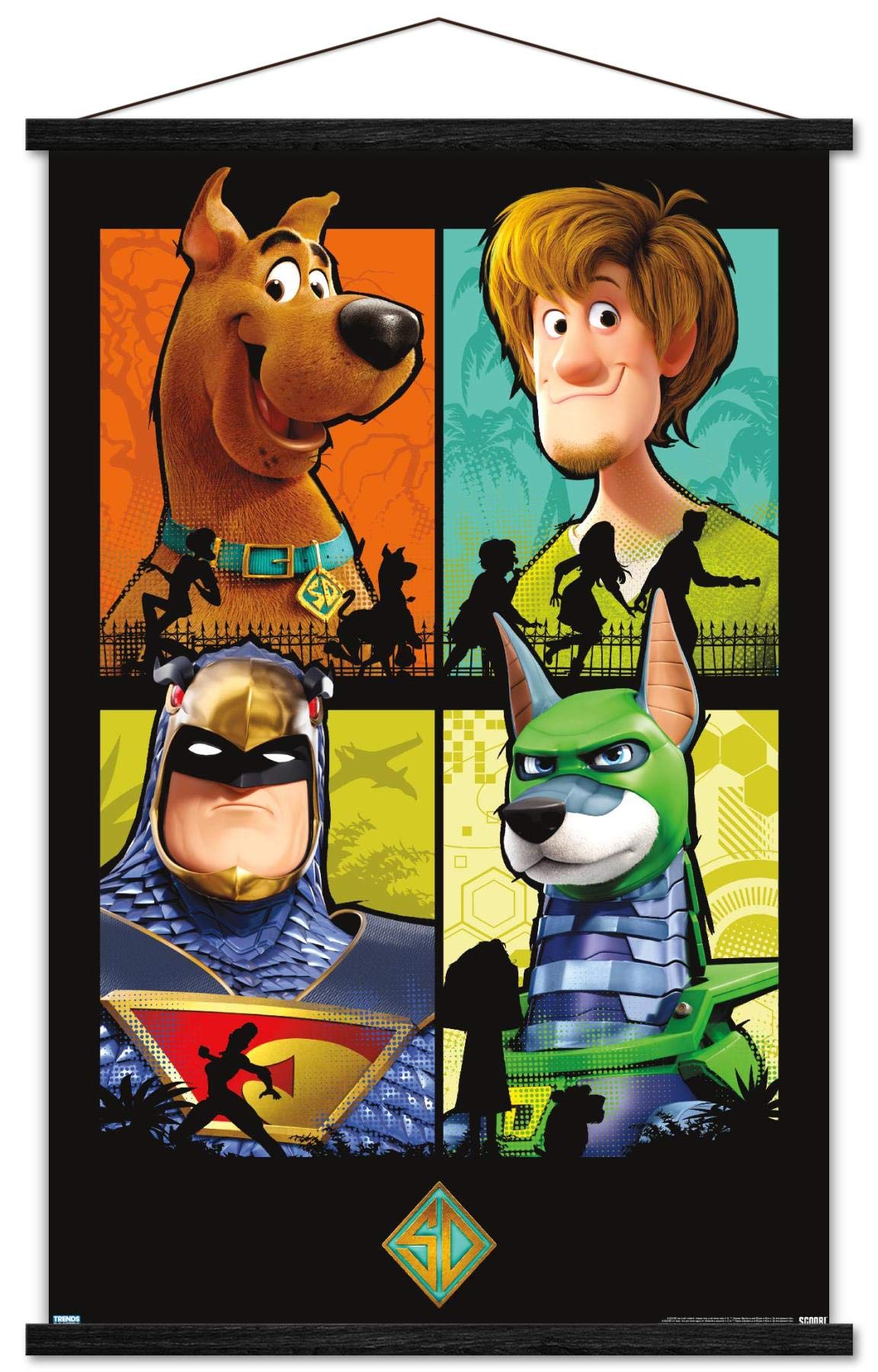 Trends International Scooby- Doo: Scoob! - Grid Wall Poster, 22.375 x 34, Print and Black Hanger Bundle