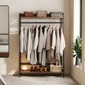 CycleCrew Open Wardrobe Garment Rack, Wood & Metal Clothes Rack