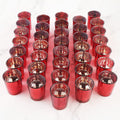 BTGLLAS Red Mercury Glass Tea Light Holders Set of 36 - Elegant Votive Candle Holders for Weddings, Showers and Home Decor - Per