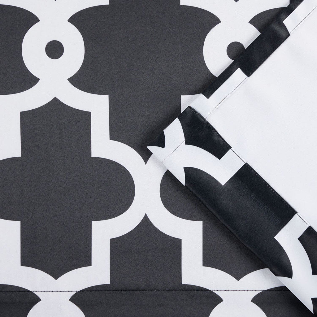 Exclusive Home Curtains Ironwork Sateen Woven Room Darkening Blackout Grommet Top Curtain Panel Pair, 52''X96'', Black