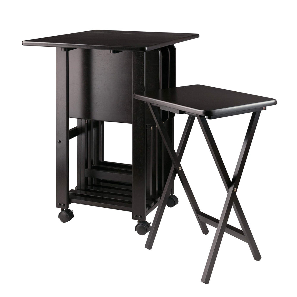 Ergode Wood Sophia 5-Piece Snack Table Set | Compact & Stylish Solution for Daily Use, Entertaining, and Extra Table Space