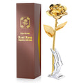 Sinvitron Gold Dipped Rose Real 24K Gold Rose, Long Stem Hand Dipped in 24K Golden Roses, Birthday Gift for Women,Gifts for Her,
