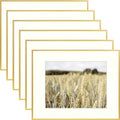 Golden State Art, 16x20 Aluminum Photo Frame with Ivory Mat for 11x14 Pictures, Includes with Sawtooth Hangers and Spring Clips 